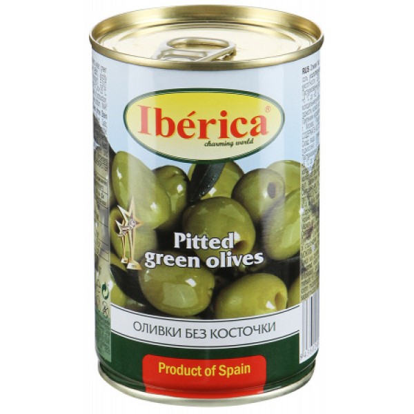 Оливки зелені Iberica з кісточкою 420 г Оливки зелені Iberica з кісточкою 420 г