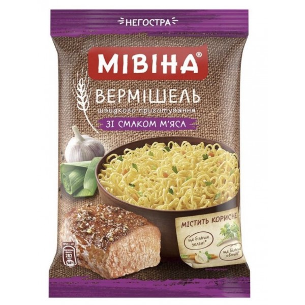 Вермішель Мівіна зі смаком смаженого м'яса 60 г Вермішель Мівіна зі смаком смаженого м'яса 60 г