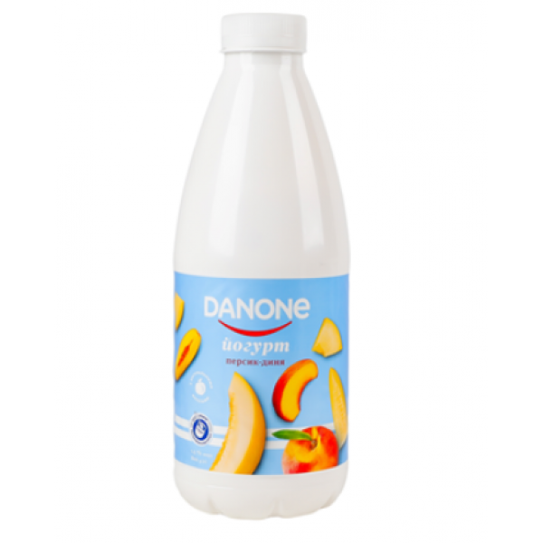 Йогурт Danone Персик-диня питний 1.5% 800г Йогурт Danone Персик-диня питний 1.5% 800г