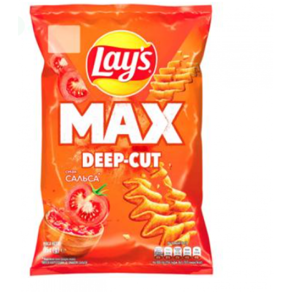 Чіпси картопляні Lay`s Max Deep-cut картопляні зі смаком сальси 95г Чіпси картопляні Lay`s Max Deep-cut картопляні зі смаком сальси 95г