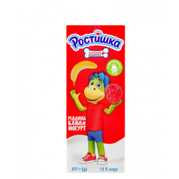 Йогурт Ростишка Малина - Банан 1,5% 207г Йогурт Ростишка Малина - Банан 1,5% 207г