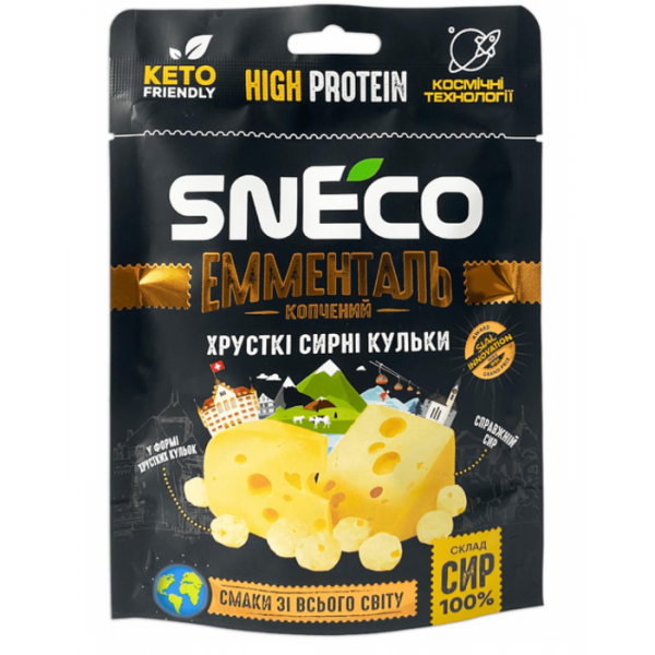 Сушений сир Sneco Емменталь копчений 28г Сушений сир Sneco Емменталь копчений 28г