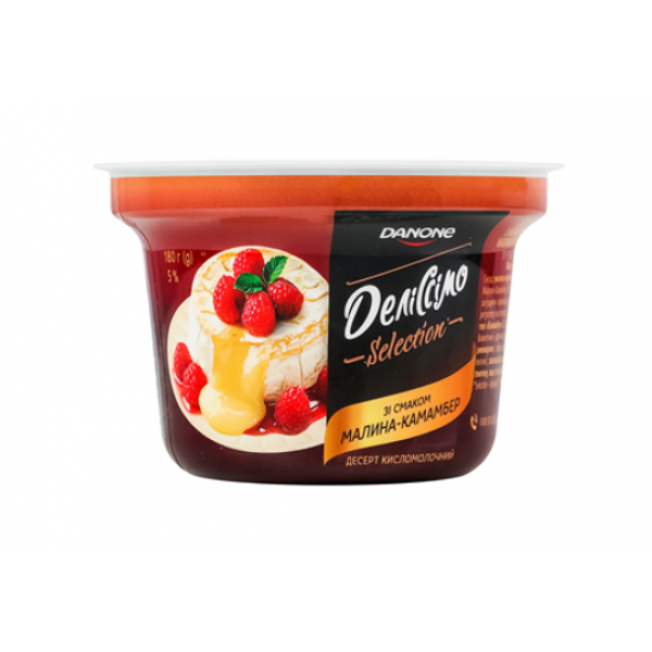 Десерт Danone Деліссімо Малина-камамбер кисломолочний 5% 180г Десерт Danone Деліссімо Малина-камамбер кисломолочний 5% 180г
