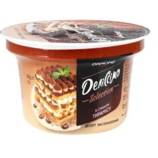 Десерт Danone Деліссімо Selection зі смаком тирамісу 5% 180г Десерт Danone Деліссімо Selection зі смаком тирамісу 5% 180г