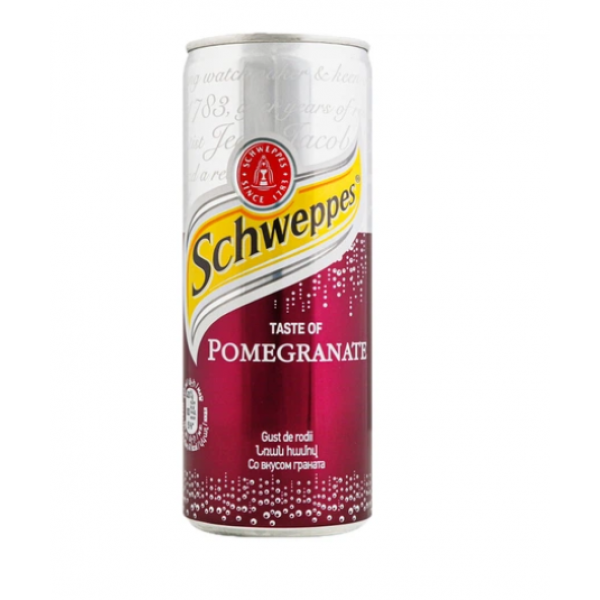 Напій Schweppes Pomegranate (Гранат) газований 0,33л Напій Schweppes Pomegranate (Гранат) газований 0,33л