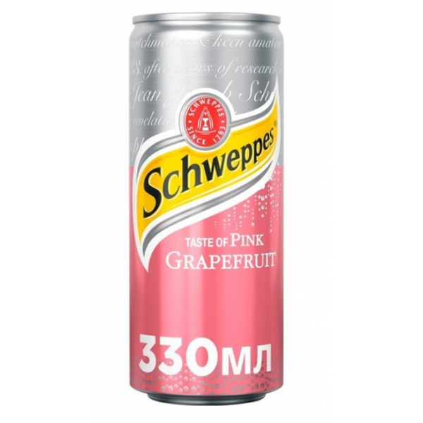 Напій Schweppes Pink Grapefruit (Рожевий Грейпфрут) газований 0,33л Напій Schweppes Pink Grapefruit (Рожевий Грейпфрут) газований 0,33л