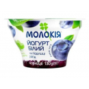 Йогурт Молокія Білий на подушці з ягід чорниці 6,6% 130г