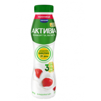 Біфідойогурт Danone Активіа Полуниця 1.2% пляшка пластик 260г