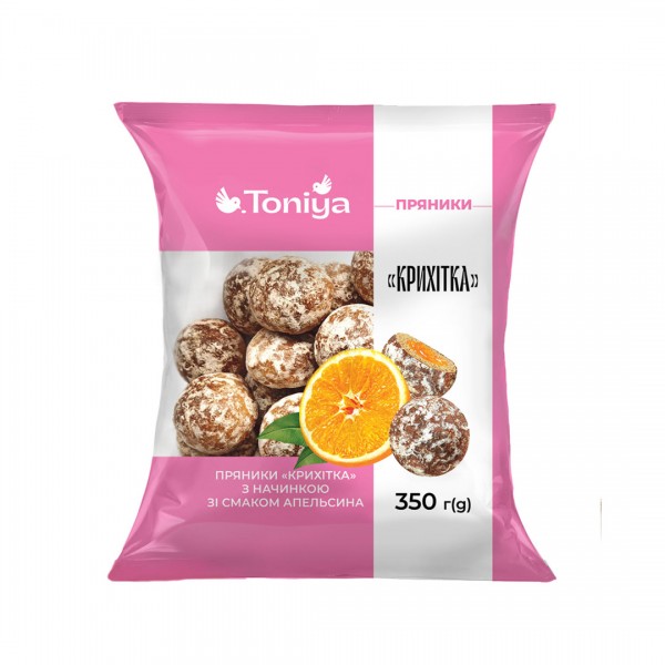 TONIYA Пряник Крихітка з апельсиновою начинкою 350гр TONIYA Пряник Крихітка з апельсиновою начинкою 350гр
