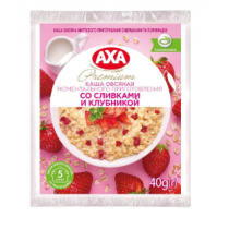 Каша Axa вівсяна миттєвого приготування з вершками та полуницею 40г