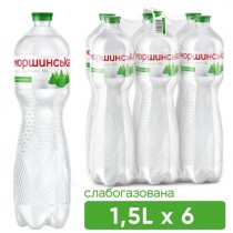 Вода мінеральна Моршинська слабогазована пет 6*1.5л