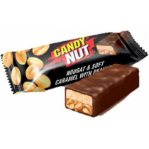 Рошен цукерки Candy Nut нуга та м'яка карамель з арахісом 1кг (чорні)