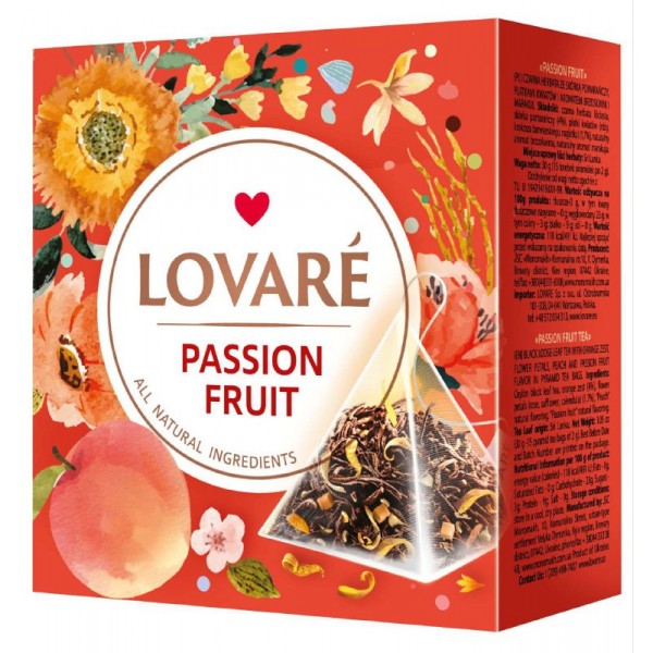 Чай Lovare Passion fruit в пірамідках 15*2 г Чай Lovare Passion fruit в пірамідках 15*2 г