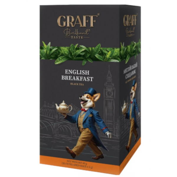 Чай Graff чорний English Breakfast/Англійській сніданок (саше) 20*1.8 г Чай Graff чорний English Breakfast/Англійській сніданок (саше) 20*1.8 г