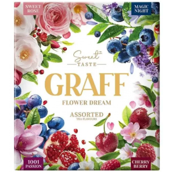 Чай Graff чорний і трав'яний Асорті Квіткова мрія/Flower Dream 32*1,5г Чай Graff чорний і трав'яний Асорті Квіткова мрія/Flower Dream 32*1,5г