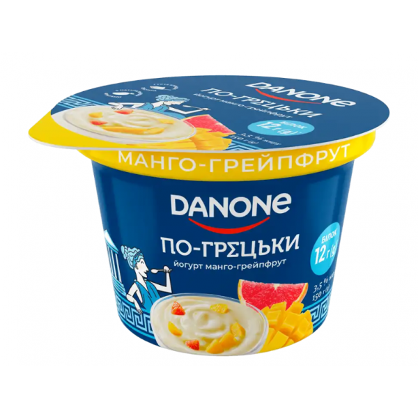 Йогурт Danone По-грецьки Манго-грейпфрут з наповн 3.5% 150г Йогурт Danone По-грецьки Манго-грейпфрут з наповн 3.5% 150г