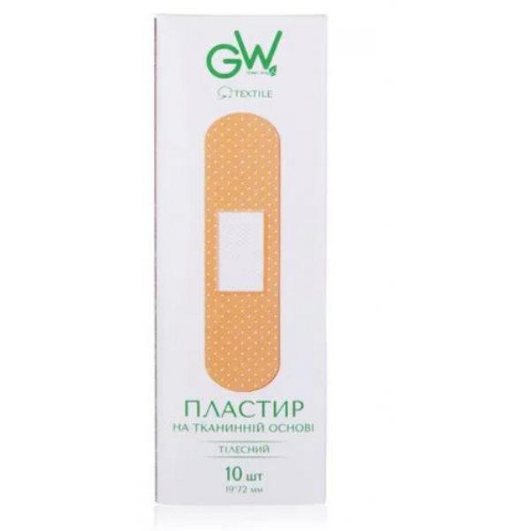 Пластир Green Way 19 мм х 72 мм, на тканинній основі 10шт Пластир Green Way 19 мм х 72 мм, на тканинній основі 10шт