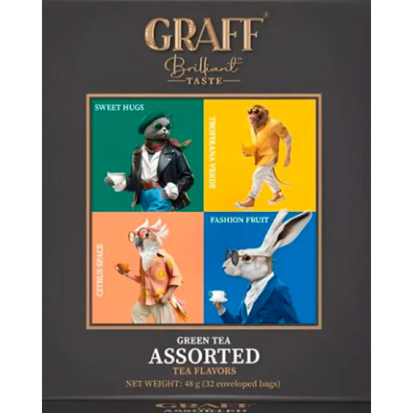 Чай Graff зелений асорті Assorted Tea Flavors №1 (саше) 32*1.5 г Чай Graff зелений асорті Assorted Tea Flavors №1 (саше) 32*1.5 г