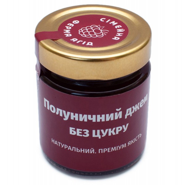 ТМ Ферма Ягід Полуничний джем без цукру 200г ТМ Ферма Ягід Полуничний джем без цукру 200г