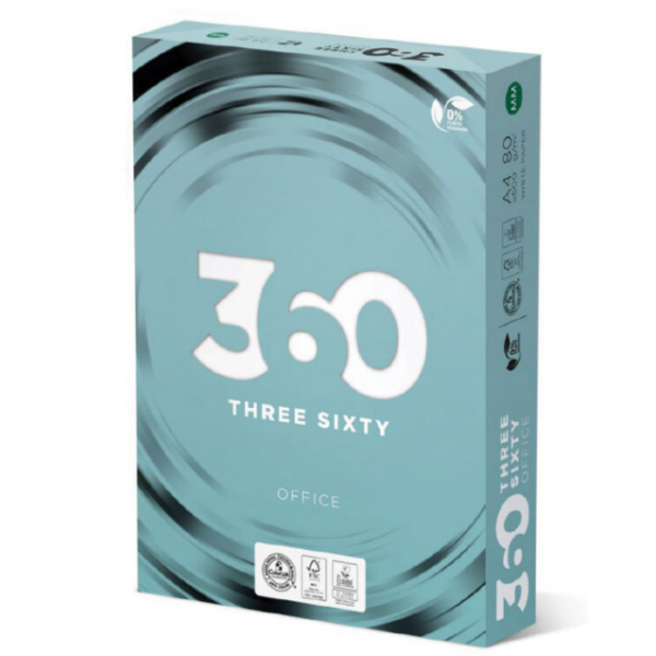 Папір офісний 360 Office Premium A4 80 г/м2 500 аркушів Папір офісний 360 Office Premium A4 80 г/м2 500 аркушів