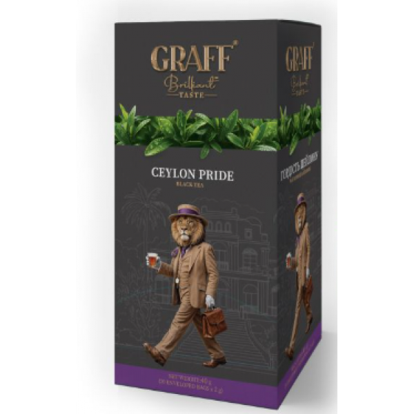 Чай Graff чорний Ceylon Pride/ Гордість цейлону (саше) 20*2 г Чай Graff чорний Ceylon Pride/ Гордість цейлону (саше) 20*2 г