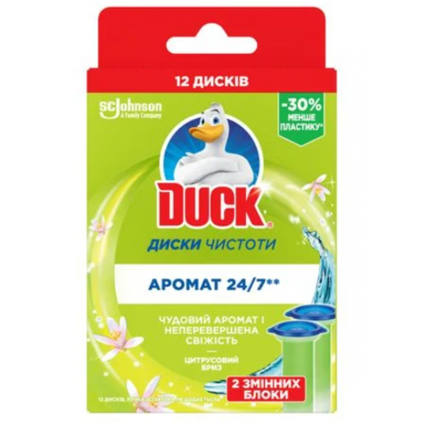 Диски чистоти Duck Цитрусовий бриз 1шт (6 дисків) 38 г Диски чистоти Duck Цитрусовий бриз 1шт (6 дисків) 38 г
