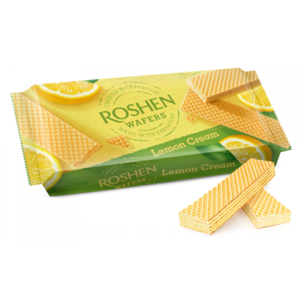 Рошен Вафлі Wafers лимон 216г Рошен Вафлі Wafers лимон 216г