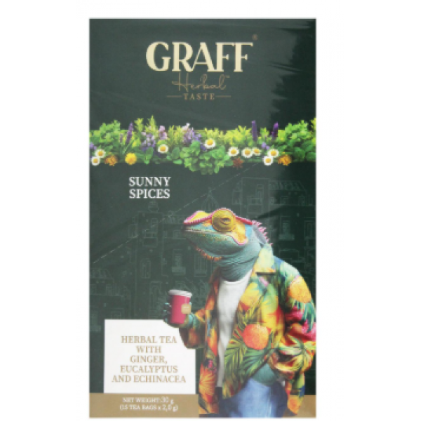 Чай Graff трав'яний Sunny Spices / Сонячні спеції (кадді) 15*2 г Чай Graff трав'яний Sunny Spices / Сонячні спеції (кадді) 15*2 г