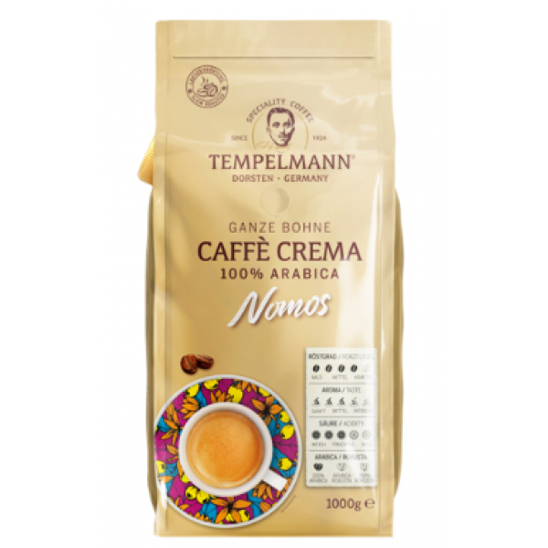 Кава Tempelmann Nomos в зернах 1кг Кава Tempelmann Nomos в зернах 1кг