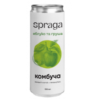 Напій Комбуча Spraga яблуко та груша з/б 330мл